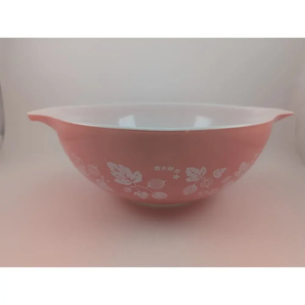 VTG 2 Set Pyrex Gooseberry Cinderella Mixing Bowls #444 4qt & #443 2.5qt SCUFFS